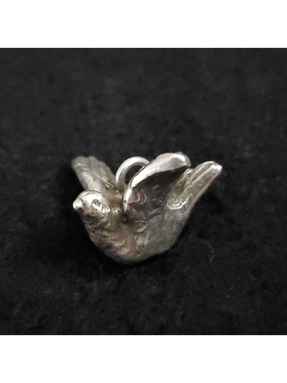 Sterling Silver Bird Charm Pendant 3D Dove In Flight .75"
